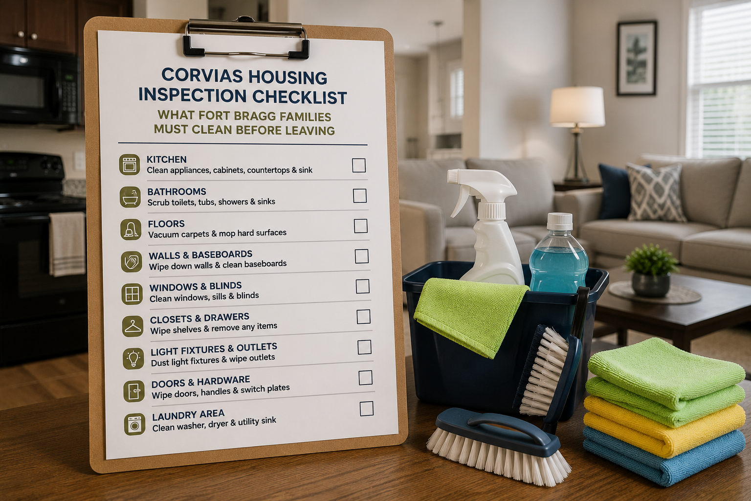 Corvias Housing Inspection Checklist What Fort Bragg Families Must Clean Before Leaving